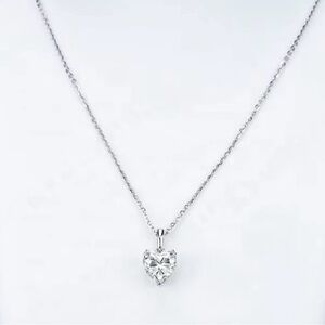 Beautiful Dainty .8 Ct Heart Pendant Necklace